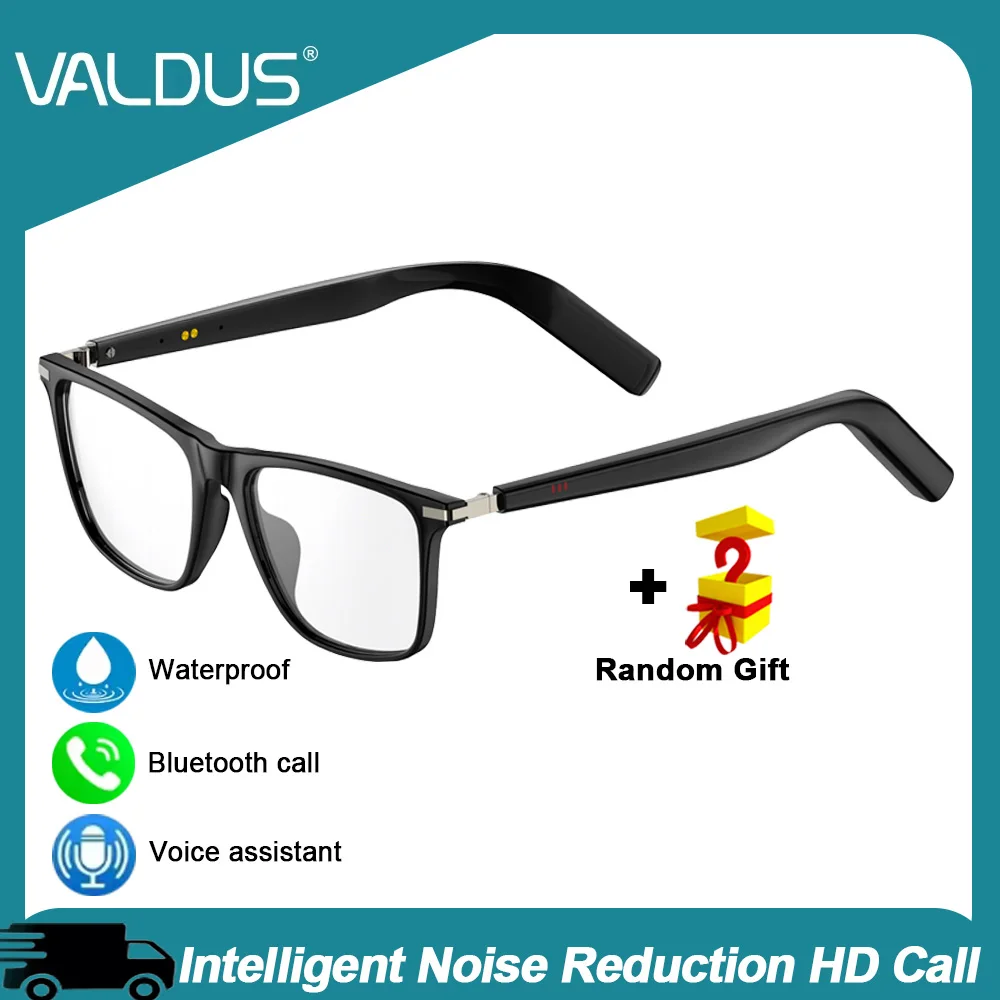 VALDUS 2025 جديد M03 Smartglasses ENC التلقائي للحد من الضوضاء مقاوم للماء بلوتوث دعوة مكافحة الضوء الأزرق الرجال النساء النظارات الذكية