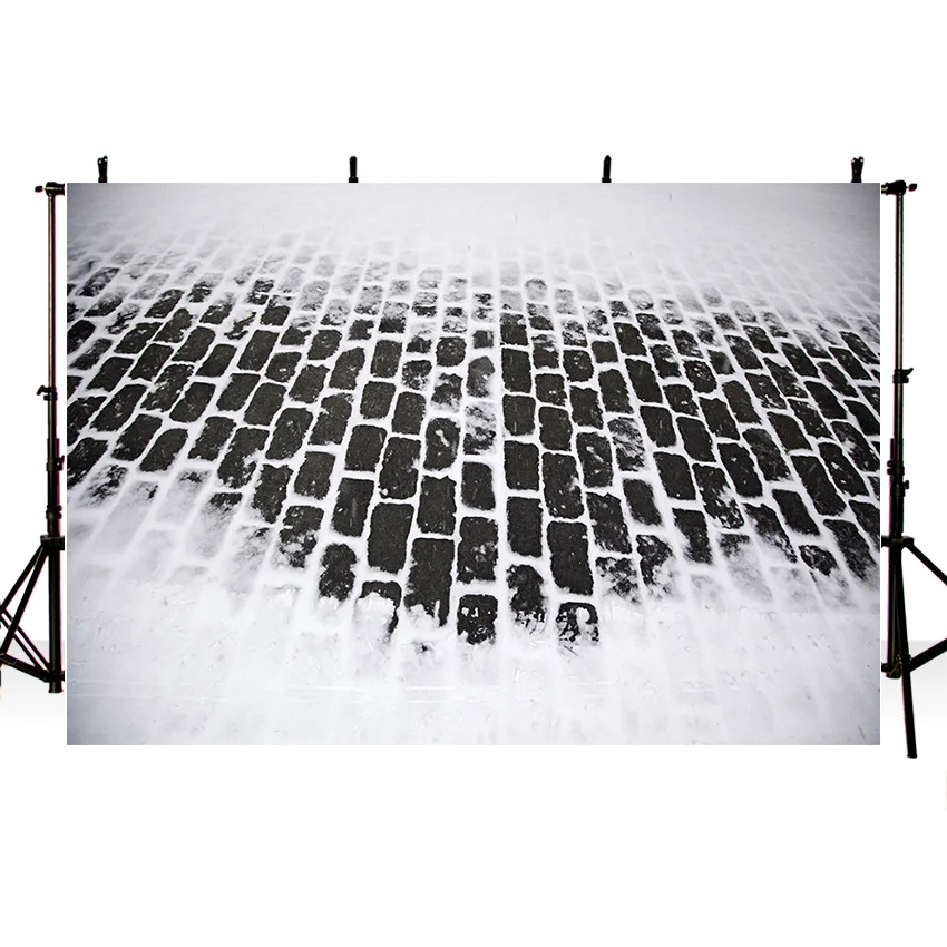 

Mehofond Winter Christmas Backdrop Brick Snow Dark Portrait Shooting Decoration Prop Photography Background Photozone Photocall