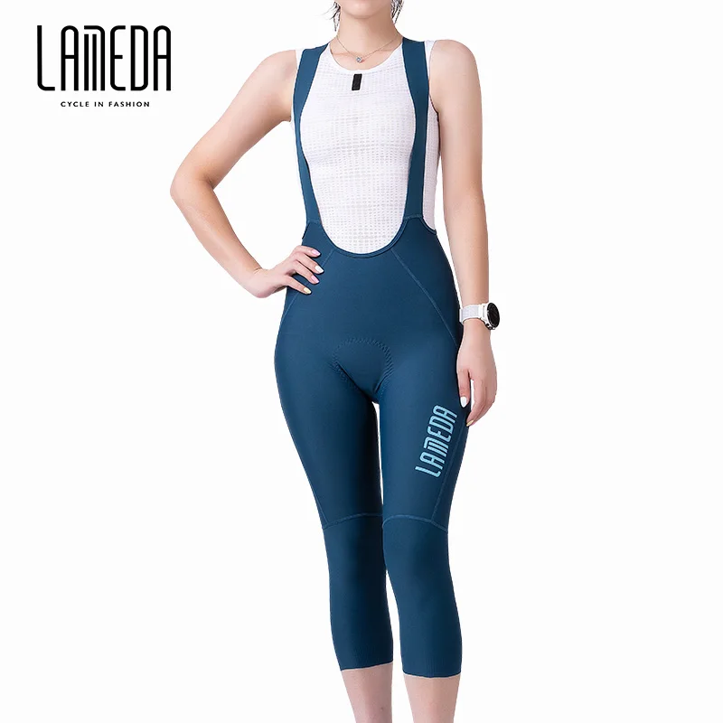 LAMEDA Cycling Cropped Pants Women Breathable High Elasticity Bib Shorts Soft Spring Summer Road Bike Trousers