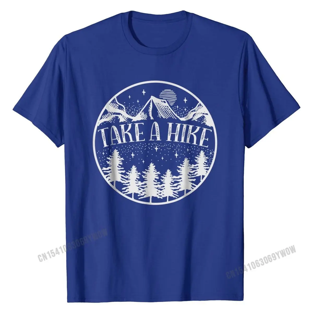 Take A Hike Vintage Mountain Hiking Camping Outdoors Shirt Classic Men T Shirts Normal Tops Tees Cotton Birthday