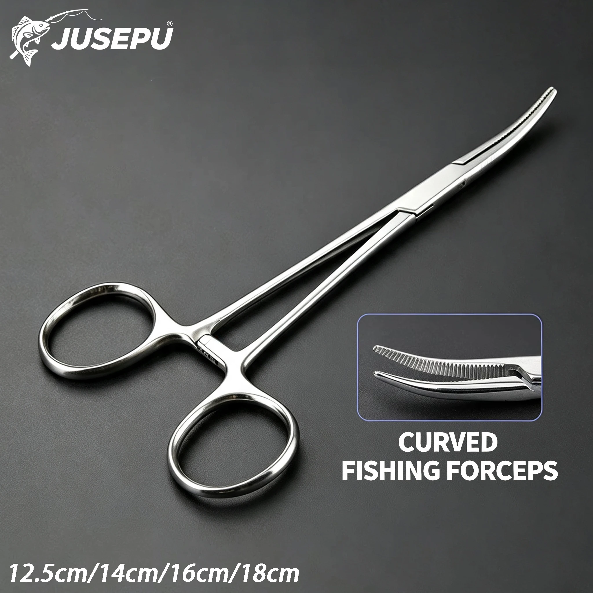 1PC Alicate de Pesca com Bico Curvo em Aço Inoxidável, Extrator de Anzóis, Pinça Hemostática, Ferramenta de Desengate de Peixes com Trava, 4 Tamanhos Opcionais.