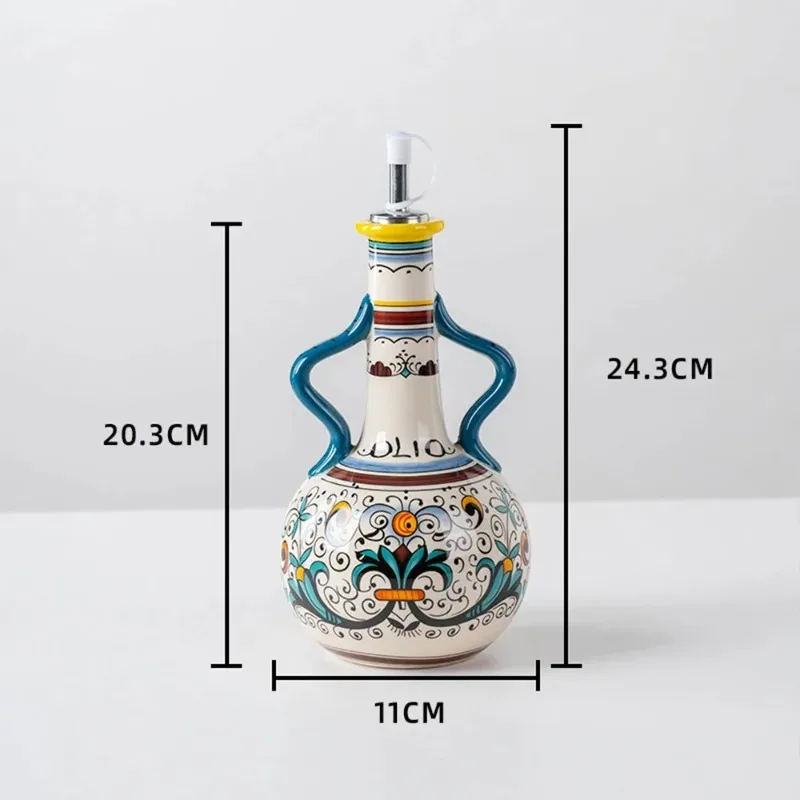 Ceramic Oil Bottle Soy Sauce Bottle Seasoning Jar Kitchen Supplies Nordic Vinegar Oil Dispenser Household Cooking Utensils view 6