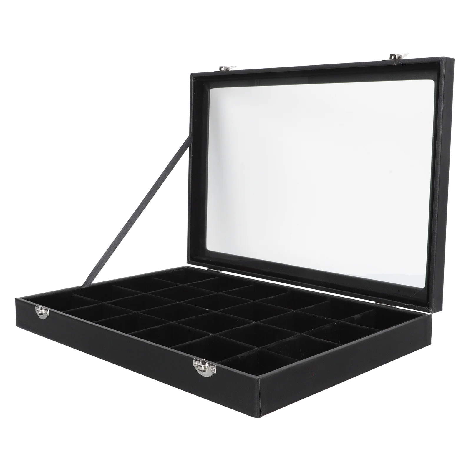 1pc Jewelry Storage Box Transparent Simple Design For Necklace Earring Organizer Multi-Grid Home Decor Display Case
