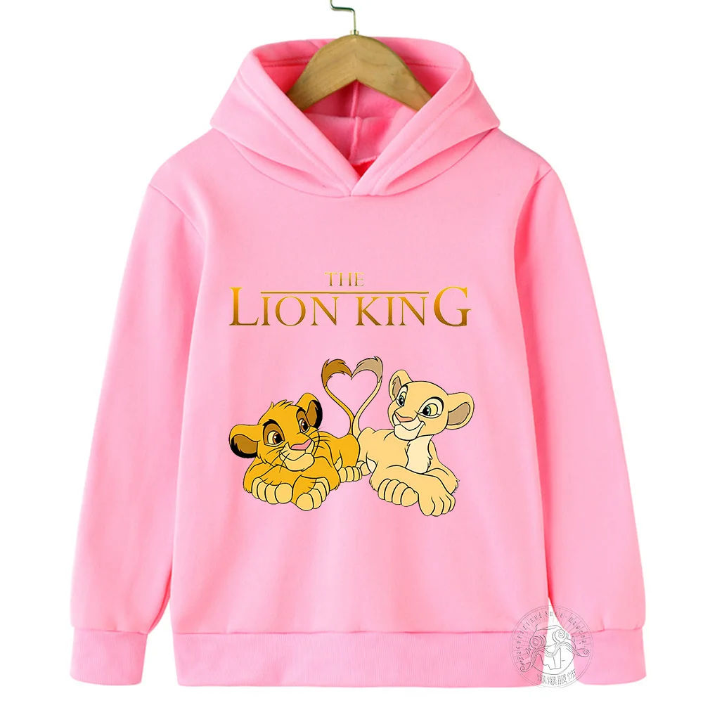 Kids Cartoon Animal King Graphic The Lion Simba Hoodies Cartoon Boys Girls Printed Sweatshirt Children Tops Long-Sleeve Clothes