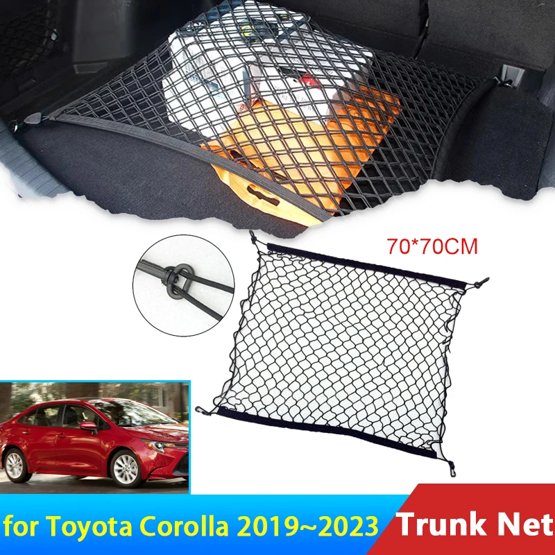 for Toyota Corolla E210 2023~2019 2021 2022 Sedan Estate Accessories Car Boot Trunk Cargo Net Elastic Storage Organizer Stickers