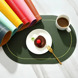 LINSBAYWU PU Leather Table Mat Waterproof Heat Insulation Non-Slip Placemat Tableware Pad Cup Mat Coaster Kitchen Accessories