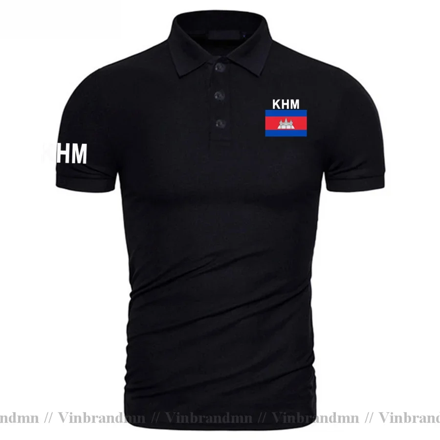 Cambodia Kampuchea Polo Shirts Men Short Sleeve Classic Brands Printed For Country 100% Cotton Nation Team KHM Cambodian Khmer view 4
