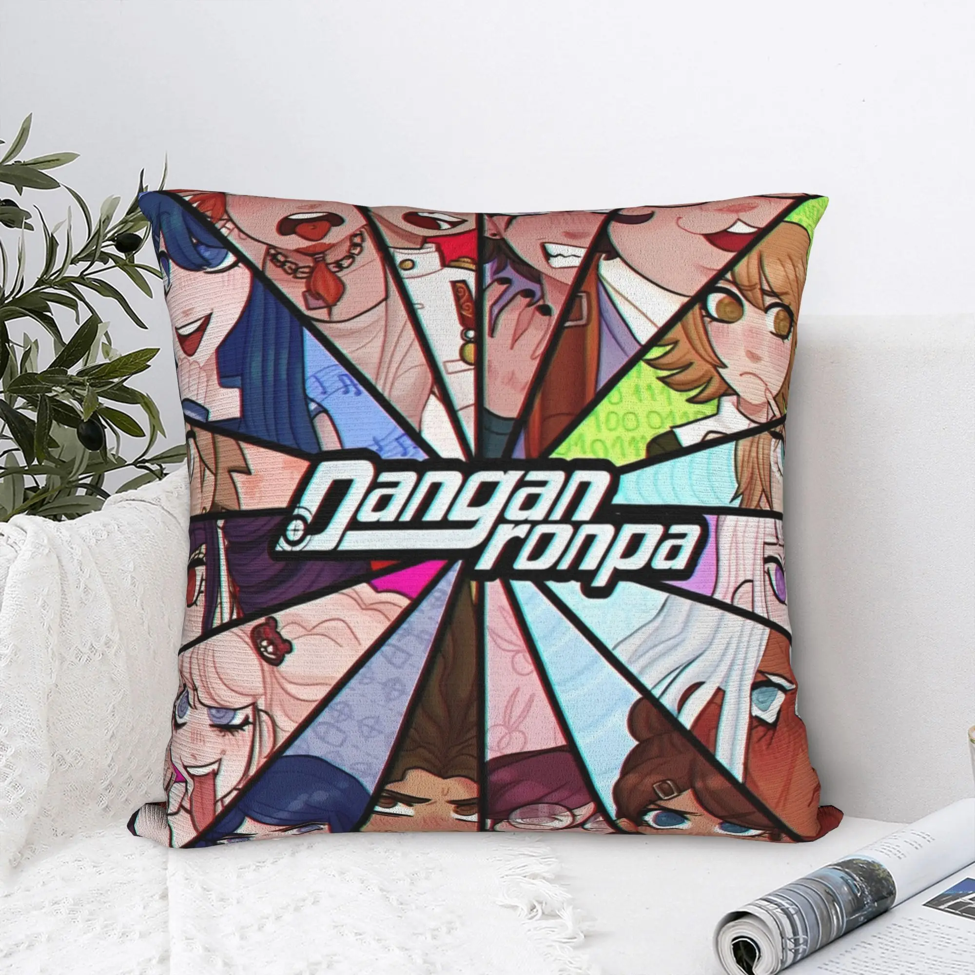 Danganronpa انمي ياباني سادات اكسسوارات غطاء وسادة مطبوعة الديكور رمي كيس وسادة غطاء المنزل متعدد الحجم