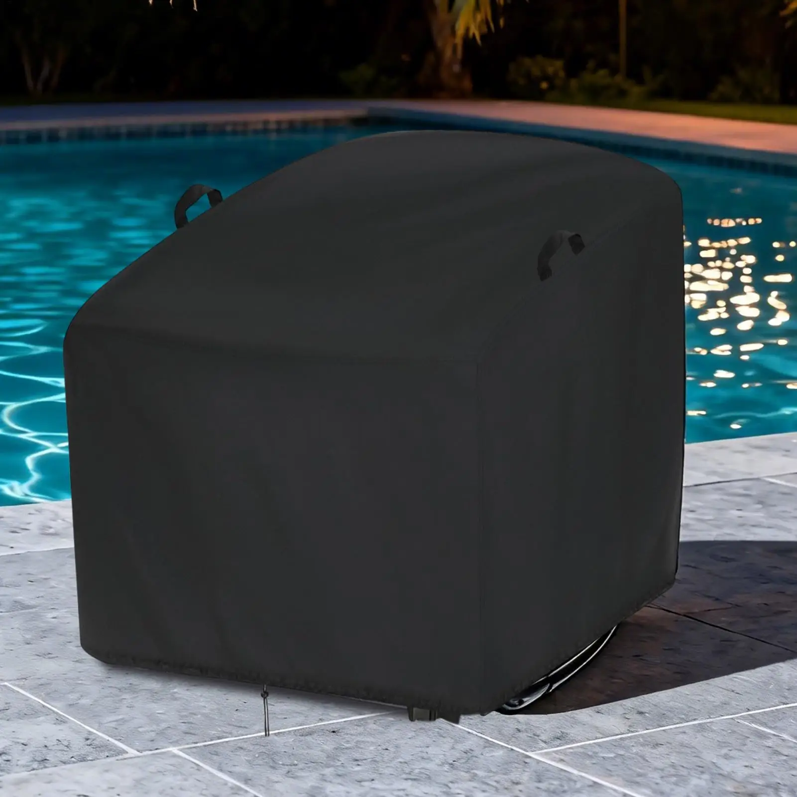 Outdoor Rocking Chair Covers Waterproof Seat Sleeve Sunproof Windproof Patio Chair Cover For Rattan Lounger Yard Garden Home
