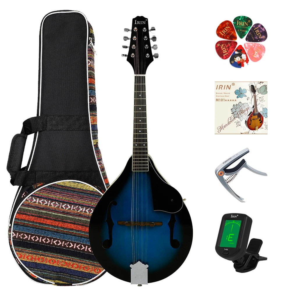 

IRIN 8 String Mandolin Guitar A Style Rosewood Fingerboard Mandolin Beginners Adults Musical Instrument With Parts & Accessories