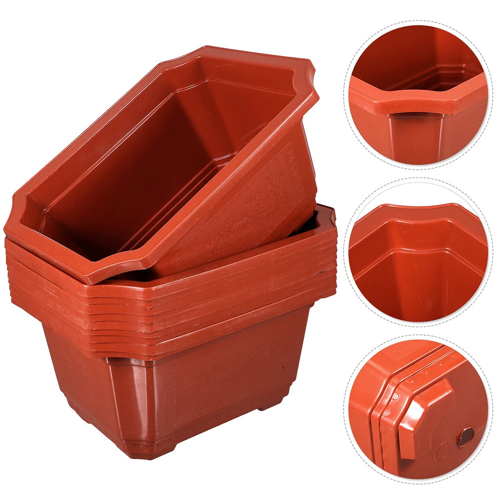 

20pcs Rectangular Flowerpot Drainable Plant Pots Small Planter Indoor Balcony Garden Bonsai Pot Breathable Plastic Growing Pot