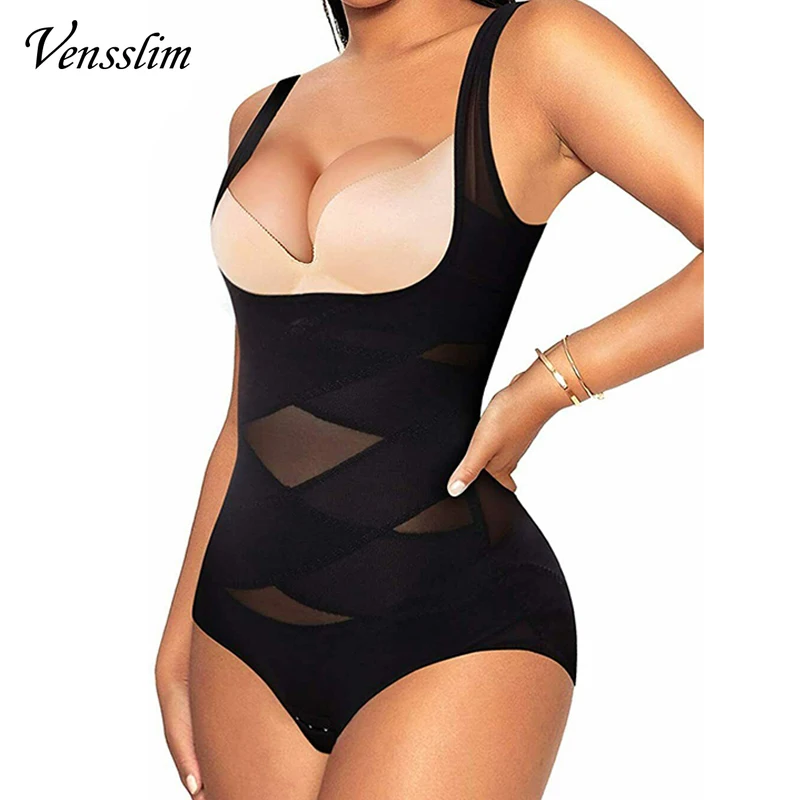 Qtree Full Body Shaper Push Up Tops Frauen Taille Trainer Shapewear Flache Bauch Trimmer Haken Bauch Kontrolle Butt Lifter Body