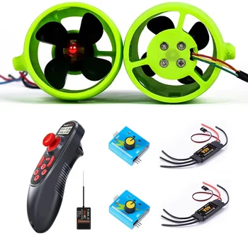 Underwater Jet Boat 2KG 4-Blade CW CCW Propeller Motor/Brushless 40A ESC/Servo Tester/Radio System Transmitter DS600 RC Boat