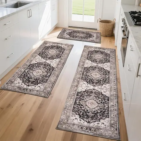 Köksmattor 3 st med 16 st klistermärken Boho köksmattor halkfria tvättbara för golv tjocka köksmattor löpare mattor för 12 best sales boho matta - №1