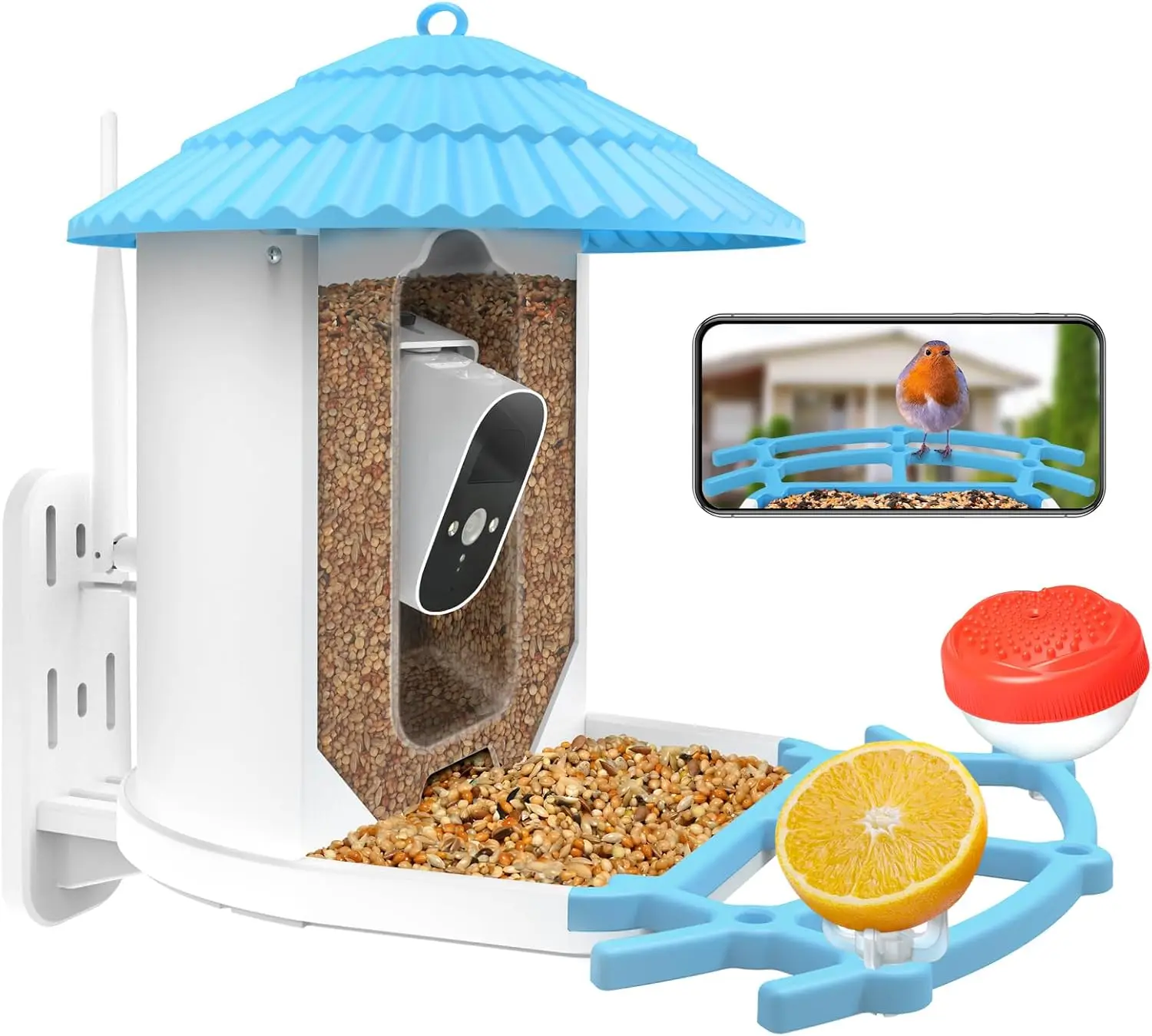 NPET Smart Bird Feeder with Camera Solar Powered, High-Definition 4MP Video Camera Night Vision, Bird Videos for Birdwatching