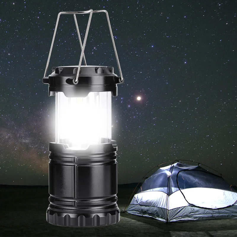 Camping Solar Lamp LED Portable Lantern Tent Telescopic Torch Waterproof Emergency Powered Rechargeable Working Light
