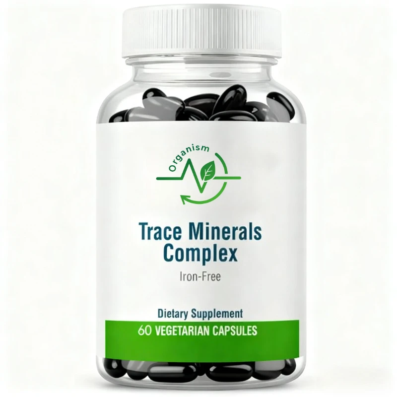 10 types of trace mineral supplements,including iodine,zinc,copper,manganese,potassium,and horsetail extract, in 60 capsules