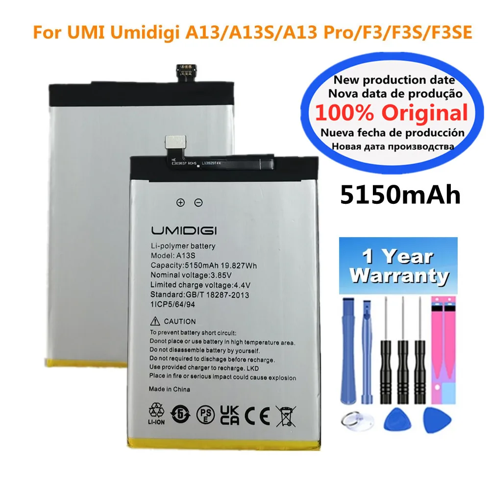 2024 Original Battery For UMI Umidigi A11S A13S A11 Pro Max A5 A7 A7S A9 Pro Bison GT2 X10S X10G F2 F1 G1 Power 3 S2 S3 S5 Pro