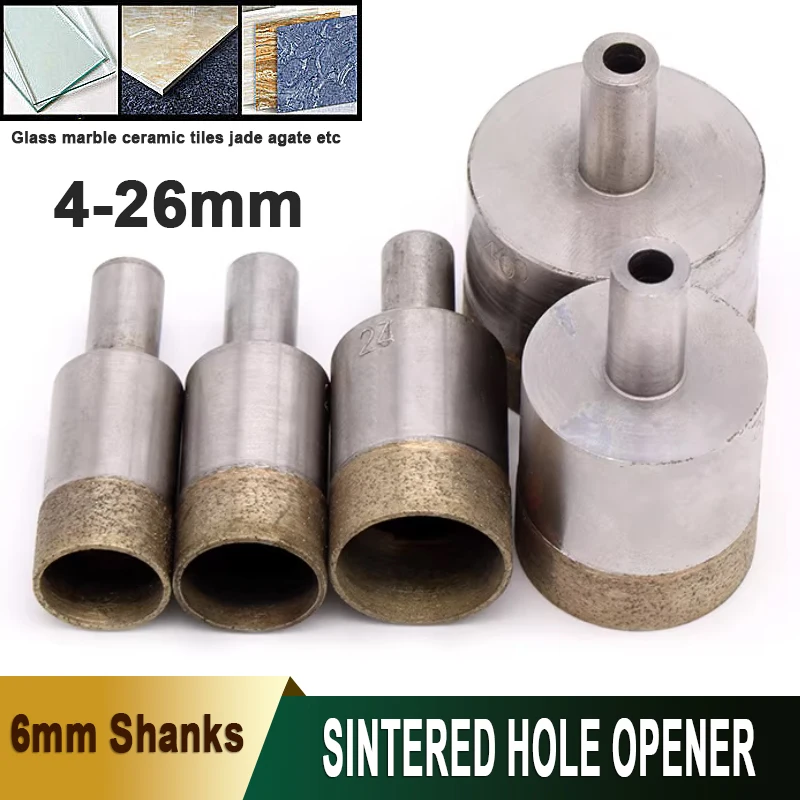 

1PCS 4-26mm Sintered Diamond Core Drill Bit with 6mm Shanks Set Sharp Hole Cutter for Tile Marble Glass Ceramic Granite Stone