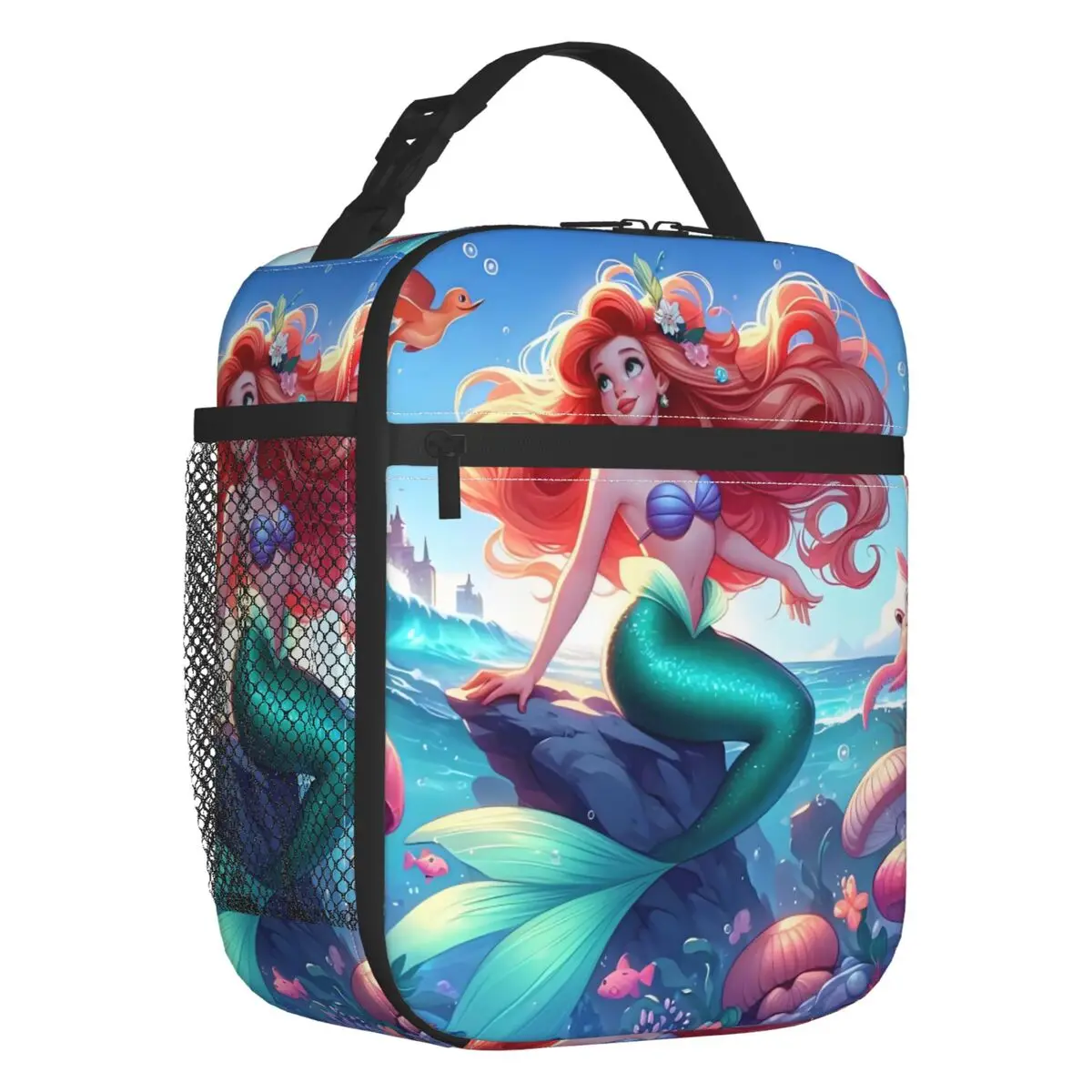 

Custom The Little Mermaid Thermal Insulated Lunch Bags Cartoon Movie Portable Lunch Container for School Storage Food Box