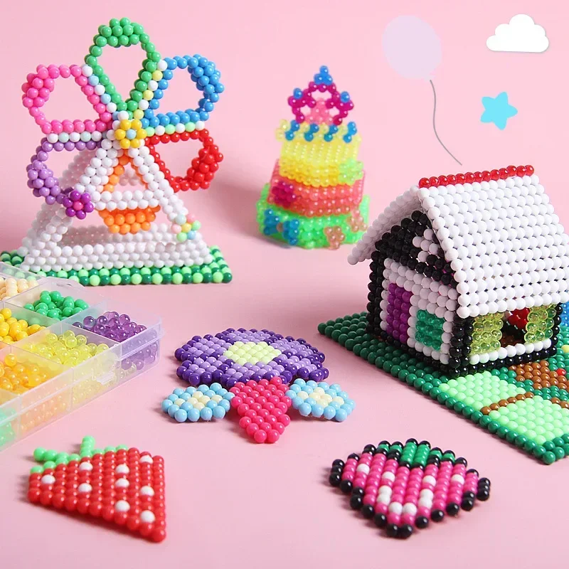 Magical Water Sticky Beads Toy Set DIY Handmade Children Water Spray Magic Crystal Beads Puzzle Craft Kits Kids Educational Toys