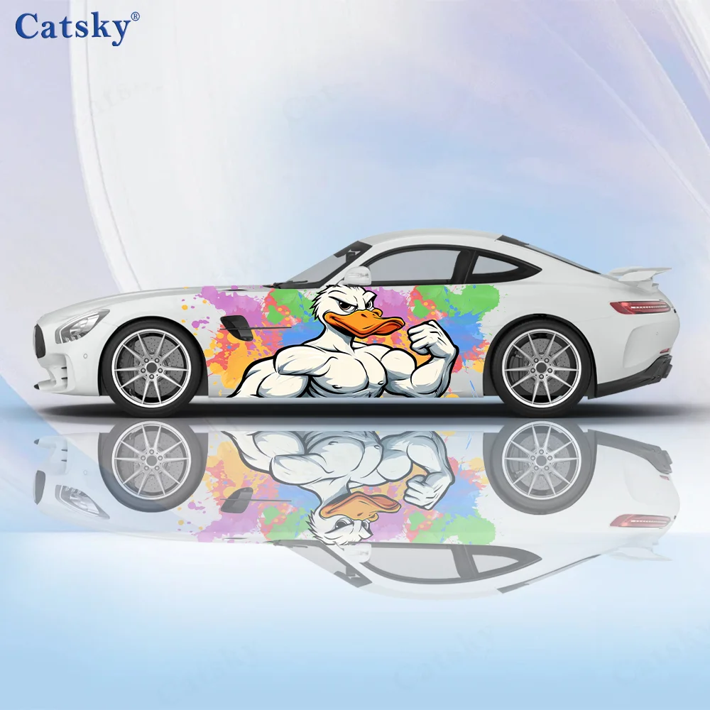 

Muscle Duck Colored Graffiti Car Vinyl Wraps Decal Self-adhesive PVC Sticker Suitable for Trucks SUV Decor Auto Accessories Gift