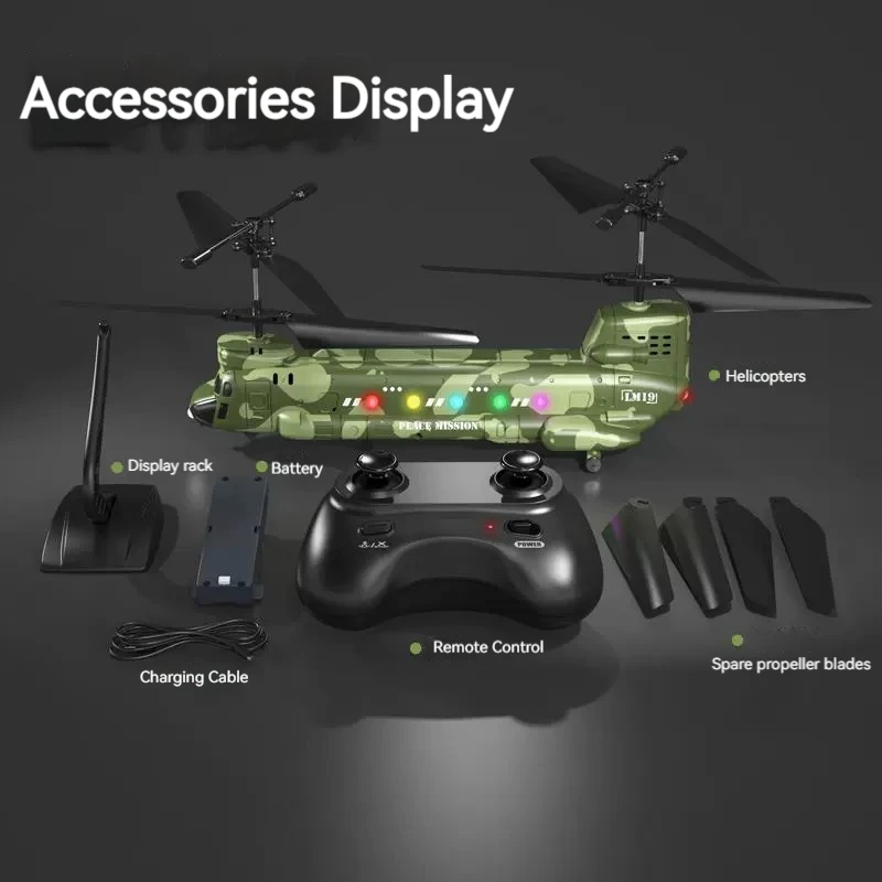 LM19-D Zhinugan Helikopter 2.4g Afstandsbediening Vliegtuigen High-Definition Luchtfotografie Kinderen Militair Speelgoed Model Gift