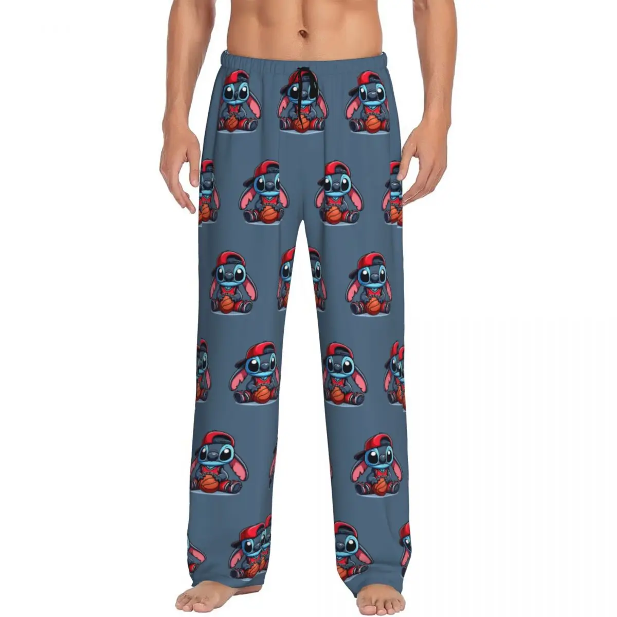 

Custom Printed Stitch Pajama Pants for Men Science Fiction Sleep Sleepwear Bottoms with Pockets