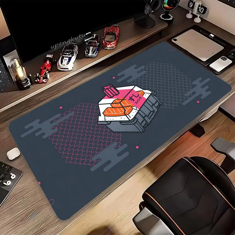 

Sushi button Mouse Pad XXL Desk Mat 900x400 Kawaii Computer Desk Accessories Mouse Mat Big Mousepad Gamer Rubber Pads