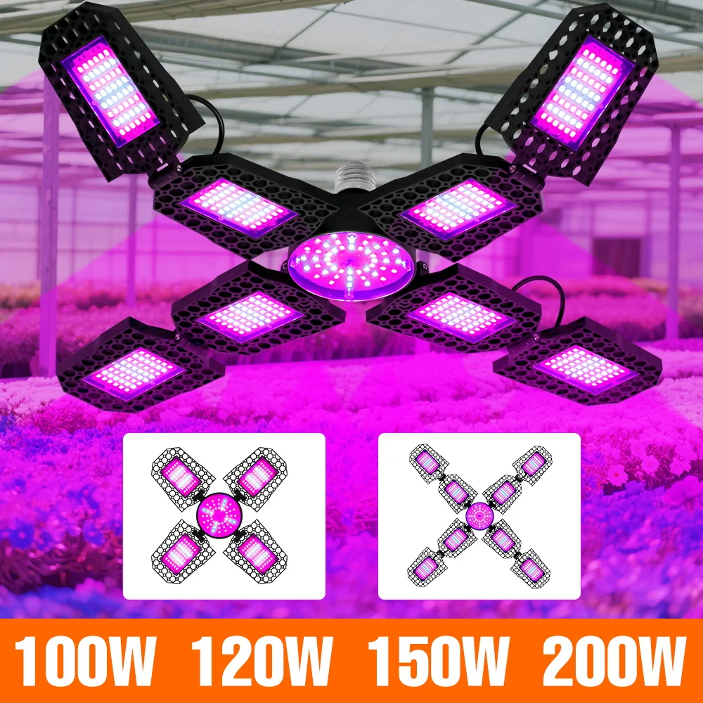 

200W LED Plant Grow Bulb E27/E26 Full Spectrum Hydroponics Fill Lamp Greenhouse Tent Vegs Fruit Flower Cultivation Lighting