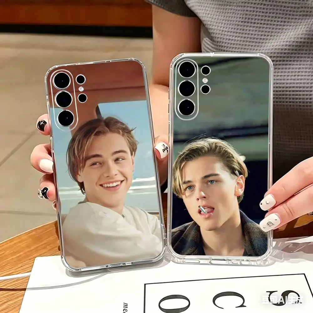 Funda Transparente para Teléfono Aoter Leo Leonardo DiCaprio para Samsung S25,24,21,22,21,20,10,S9Ultra,Plus,Fe,Lite