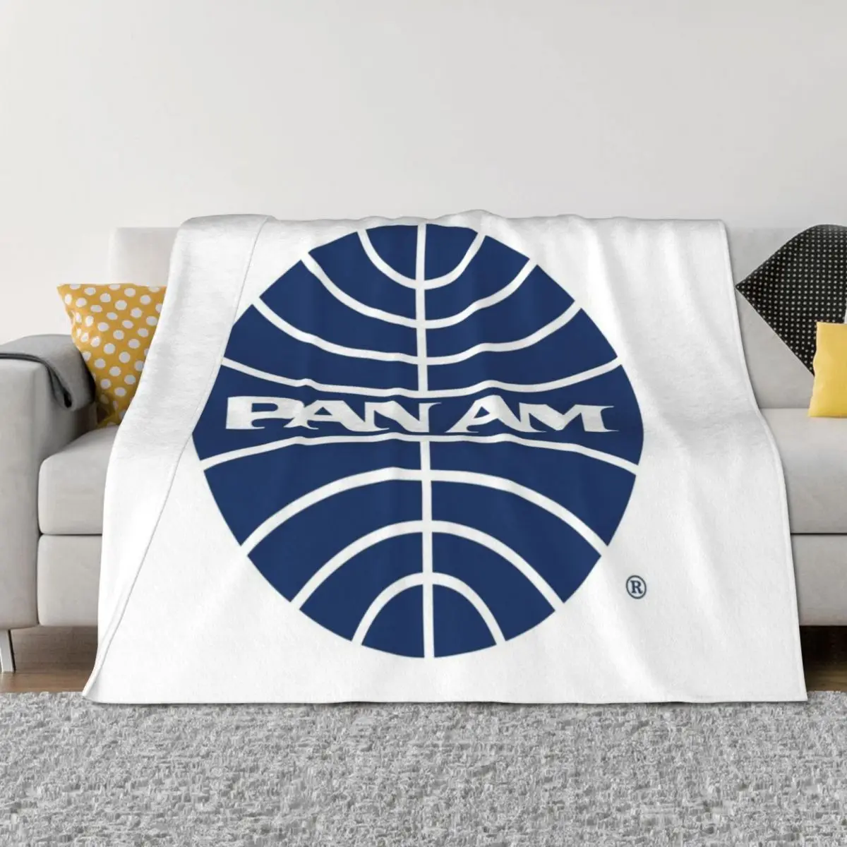 

Pan Am Mid 1950s Globe Inverted Throw Blanket Softest Large blankets and throws Luxury Blankets