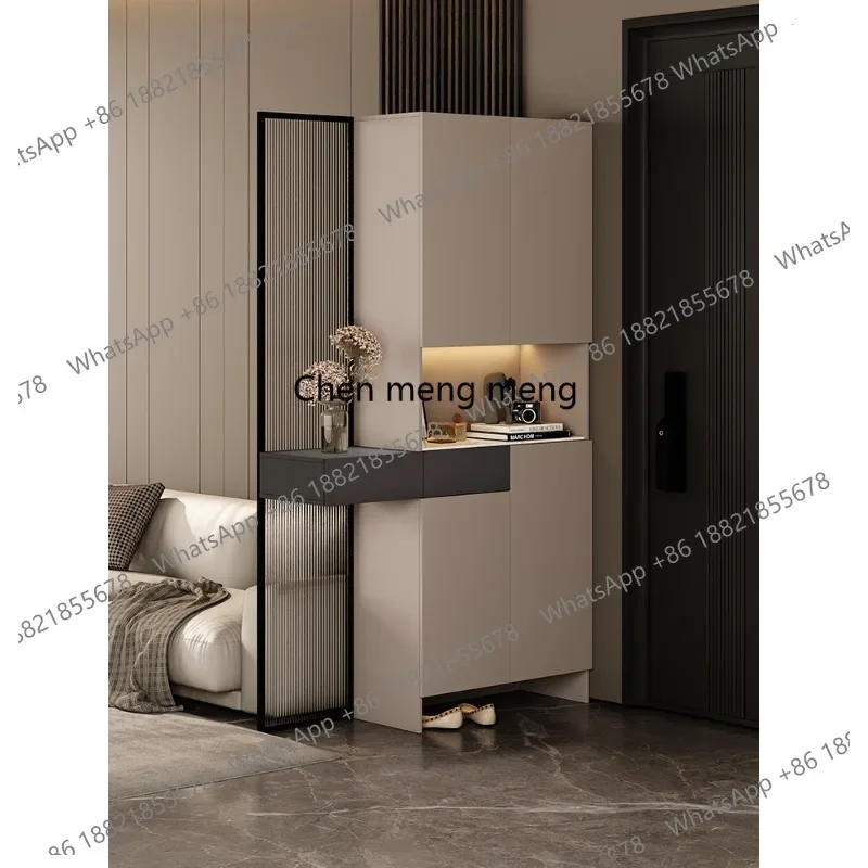 M46 خزانة أحذية مدخل المنزل الفاخرة المدمجة تواجه خزانة بهو باب غرفة المعيشة خزانة التقسيم #2