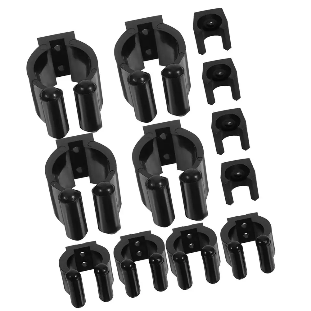 

12Pcs Pool Cue Wall Clamp Compact Storage Locking Mechanism Cue Stick Fishing Rod Holder Wall Mount Rack Fishing Pole Holders