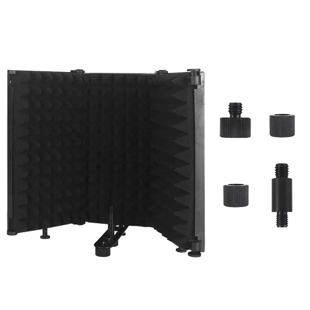 Microphone Isolation Shield Foldable Mic Shield with Triple Sound Insulation M3 Plastic Case