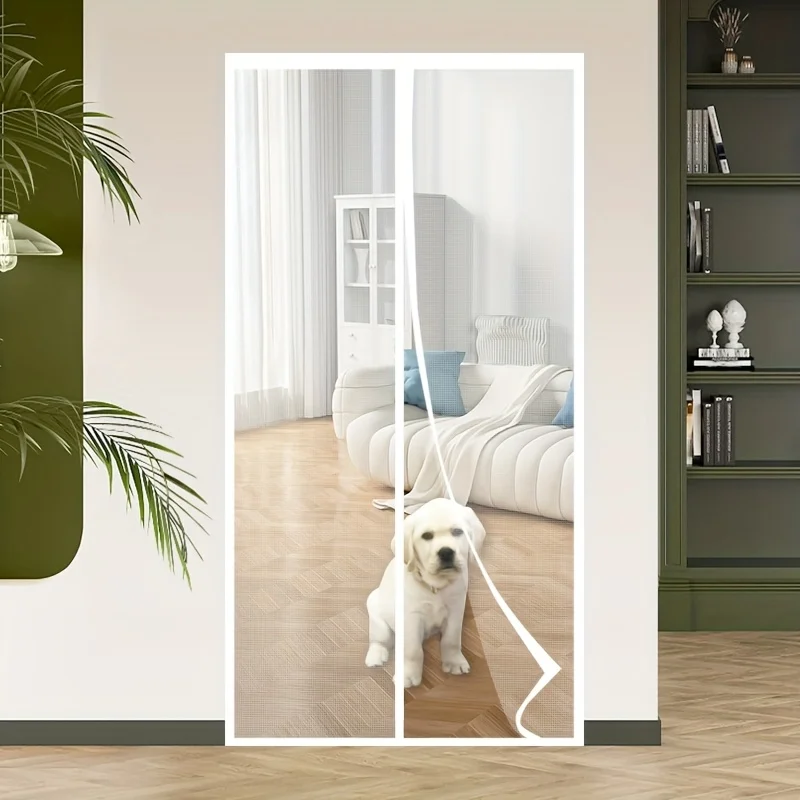 Summer White Fiberglass Mosquito Net Curtain, Designed to Prevent Cat And Dog Scratches, Features a High-Transparency Mesh