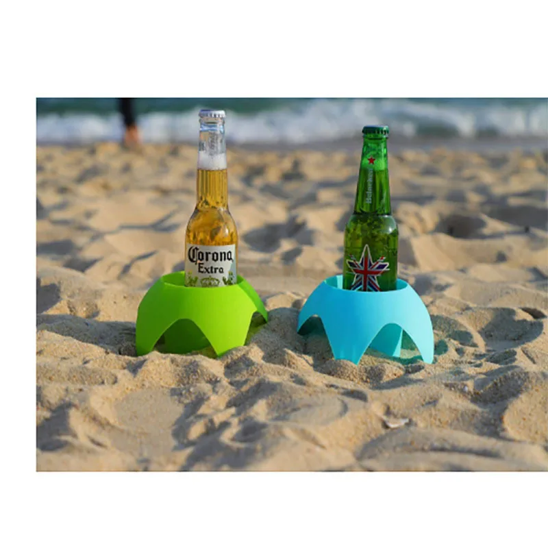 1PC Outdoor Camping  Storage Rack Beach Standing Cup Beach Cup Holders For beer Drinks Phone