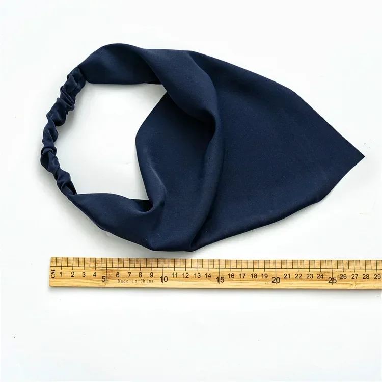 Foulard Triangle artificiel astique en Mousseline de Soie pour Femme et Fille, Bandeau de Cheveux, Accessoires de Sauna, Ornements, Été