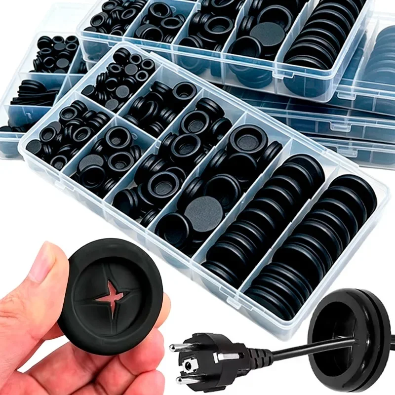 170/200PCS Rubber Grommet Assortment Kit for Automotive Electrical Wire Cable Protection Gaskets Wiring Grommets Hole Plug