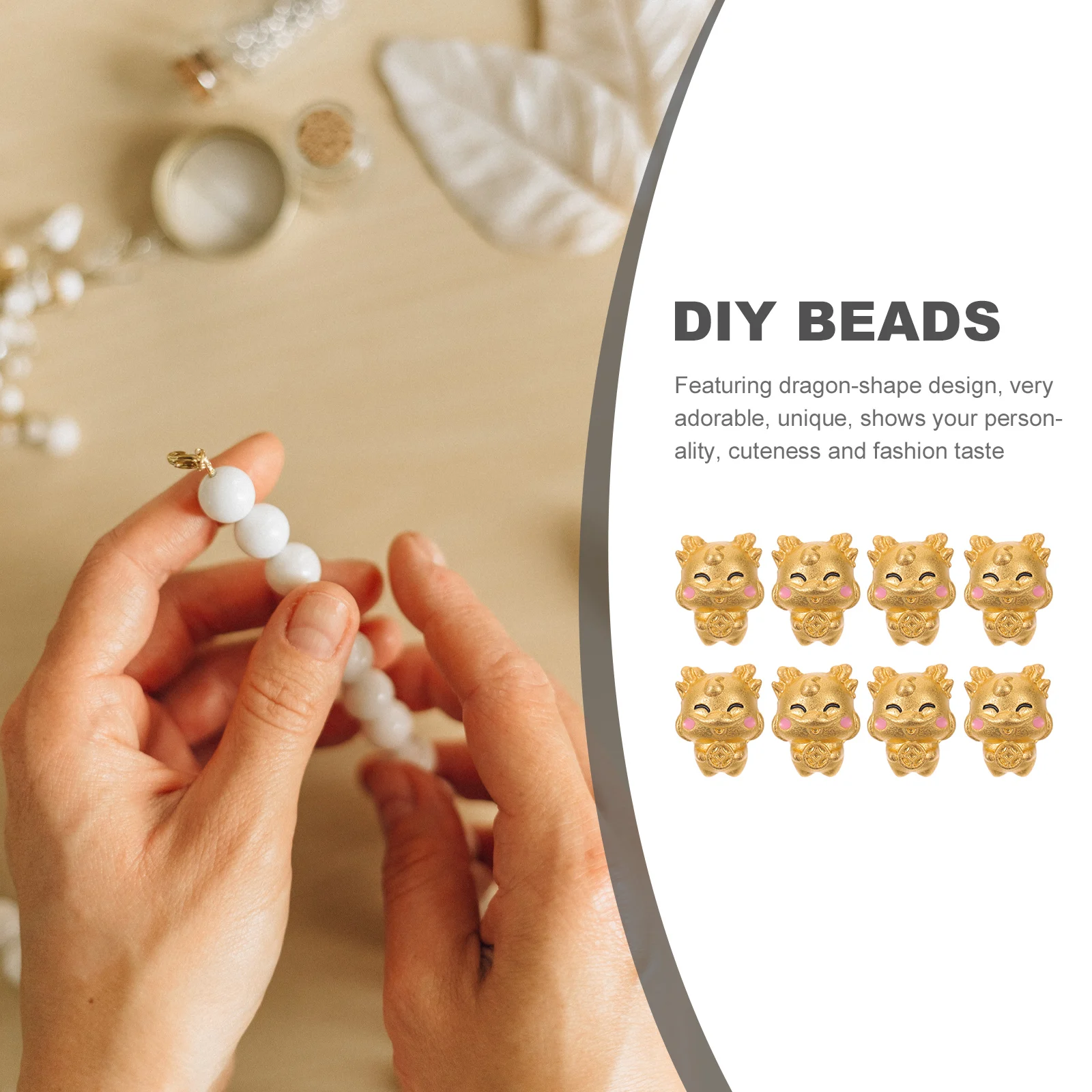 8 pièces décoration Dragon bijoux accessoires perle breloque perles bricolage doré entretoise faisant pour