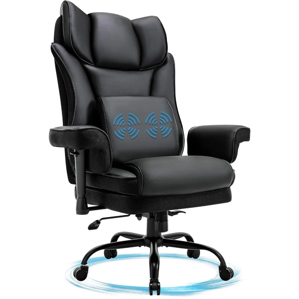 

BOSMILLER Big and Tall Office Chair, 500lbs Rocking Massage High Back Desk Chair, Ergonomic Executive Office Chair with Adjustab