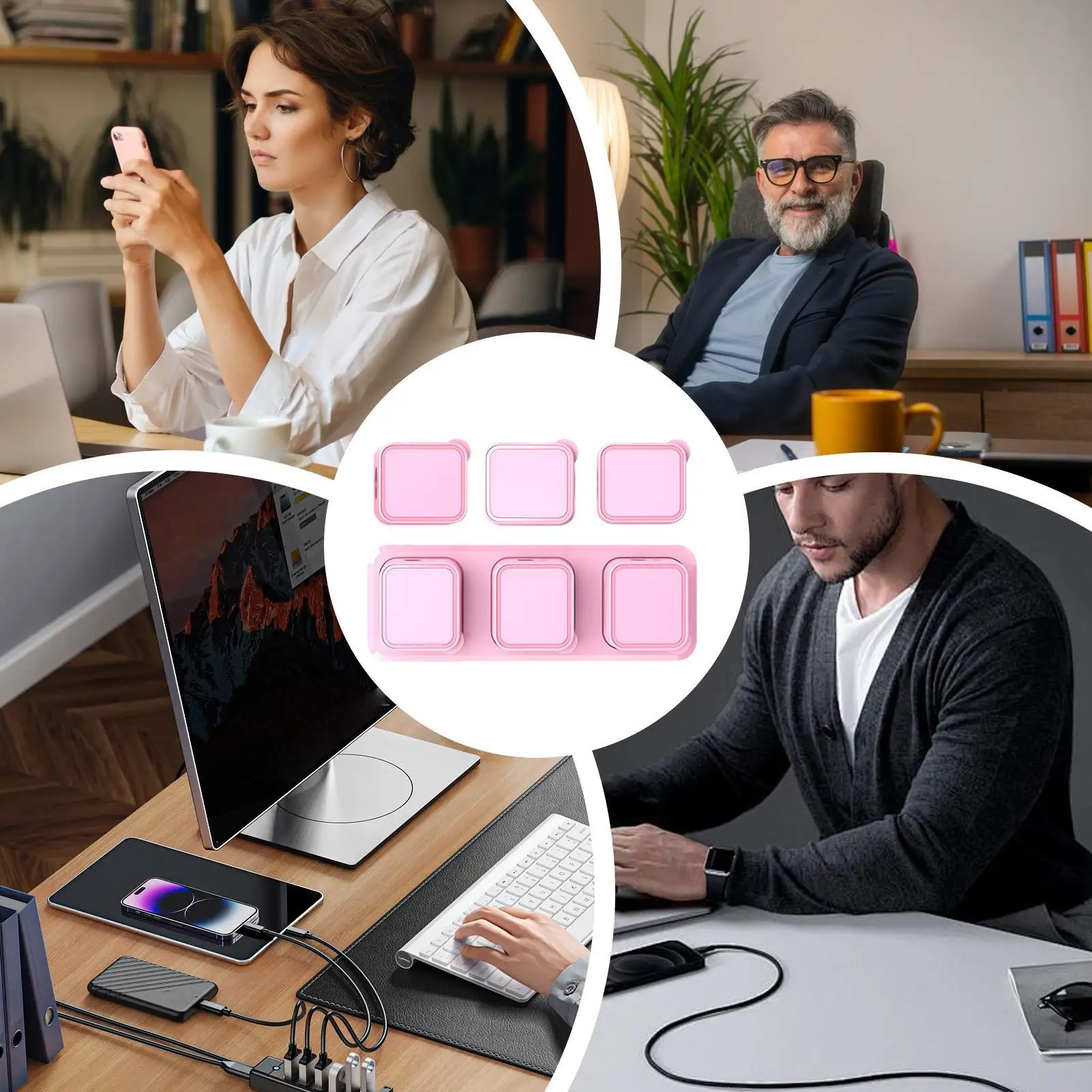 Magnetischer Kabel-Organizer, 6-teilig, selbstklebende Drahtklemme, Kabel-Organizer für Kabelmanagement, Schreibtisch, Zuhause, Nachttisch, Tisch, Nachttisch