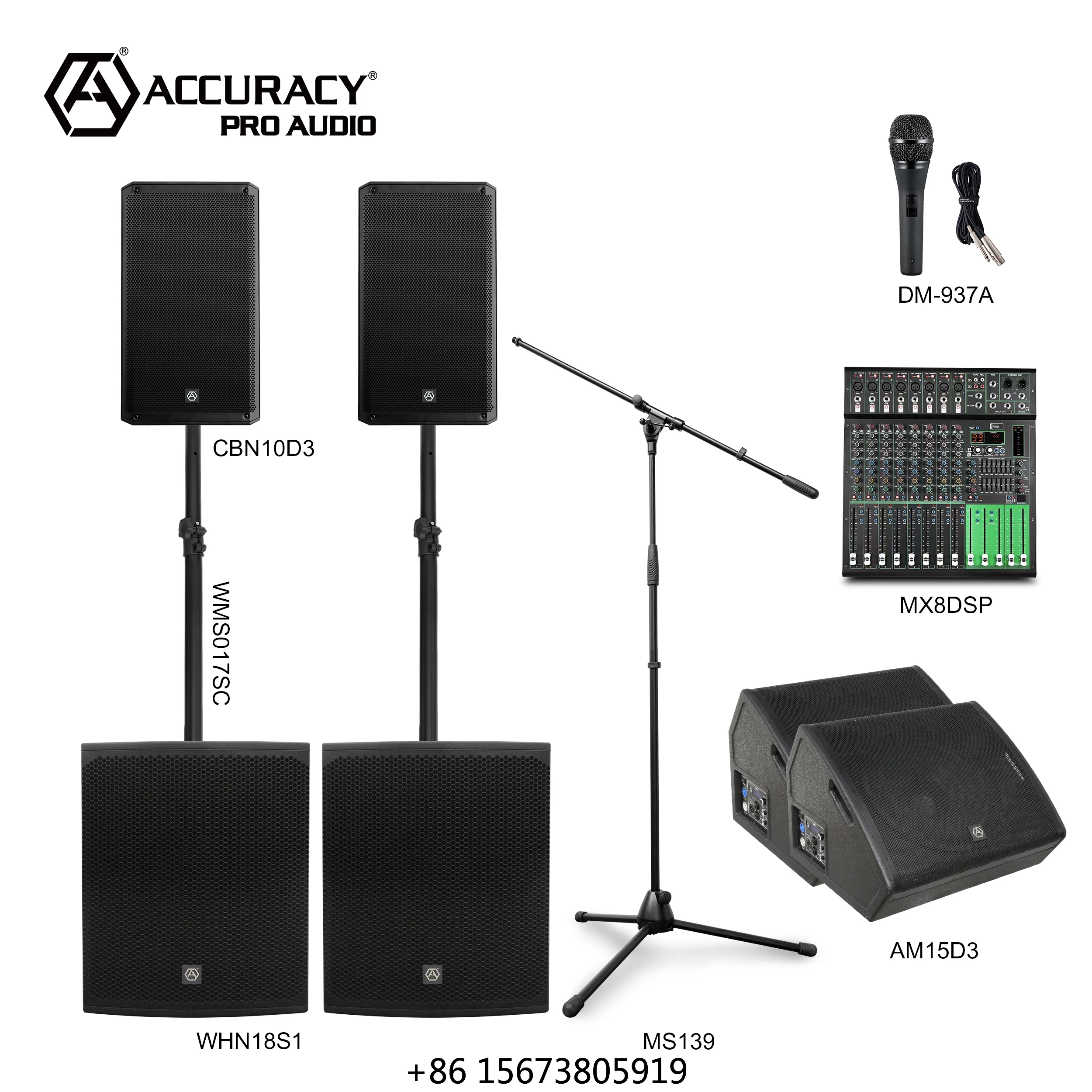 Accuracy Pro Audio CBN10-COMBO Speakers Audio System Sound Outdoor Professional Music Set PA Sound System