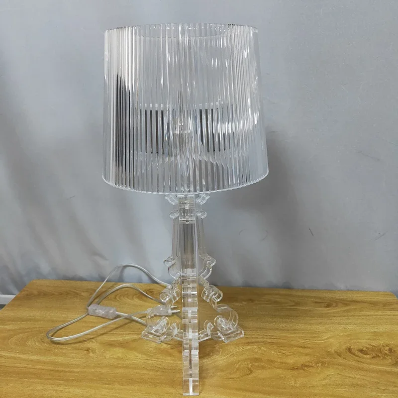 Clear Acrylic Table Lamps for Living Room Beside Lamp Home Deco Desk Lamp All Acrylic Body Lampshade Bedroom Lamp Decoration Led