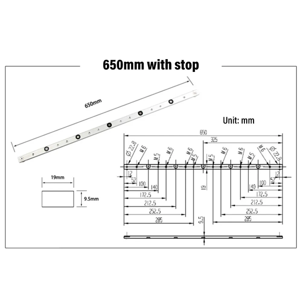 300 / 450 / 650mm Miter Bar Aluminum Slider Table Saw Gauge Rod Woodworking Tool Suitable For T-Slot And T-Track