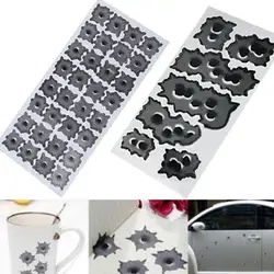 Adesivos personalizados criativos para o estilo do carro, decalques 3D, símbolo do emblema, furo falso da bala, tiros da arma, capacete engraçado do carro