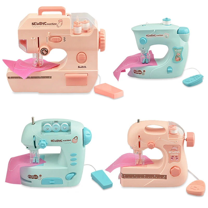 Electric Mini Sewing Machine Kids Toy Mini Furniture Toy Educational Toys DIY Creative Gifts Children Gift Pretend Play Games