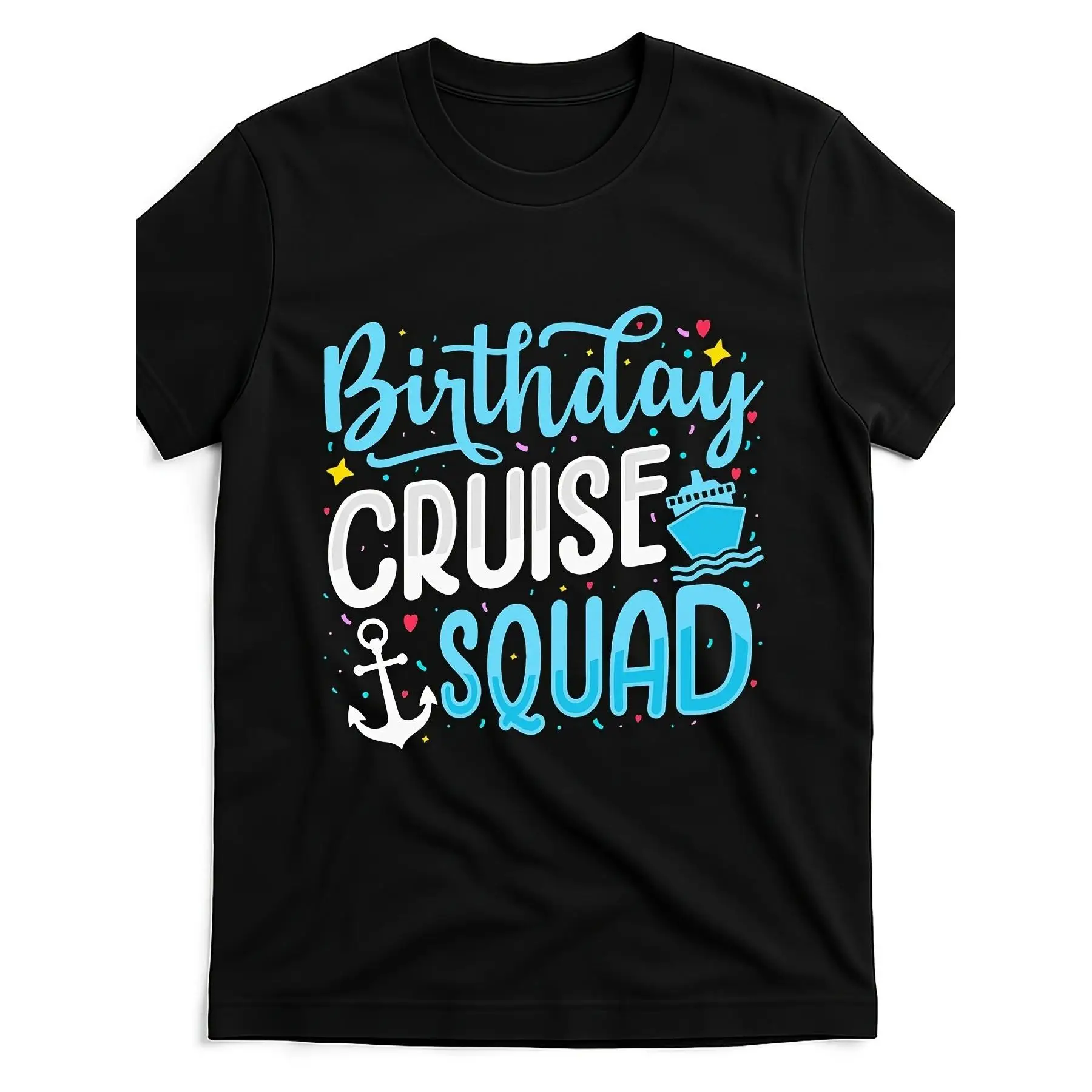 

"Birthday Cruise Squad" T-Shirt for Women, Funny Vacation Party Tops, Matching Friends and Family Travel Tee
