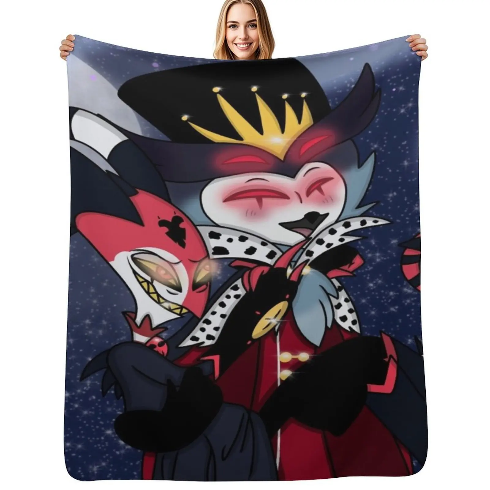 

Helluva Boss (Blitzo X Stolas) Throw Blanket Cozy Sofa Blanket for TV Watching Napping