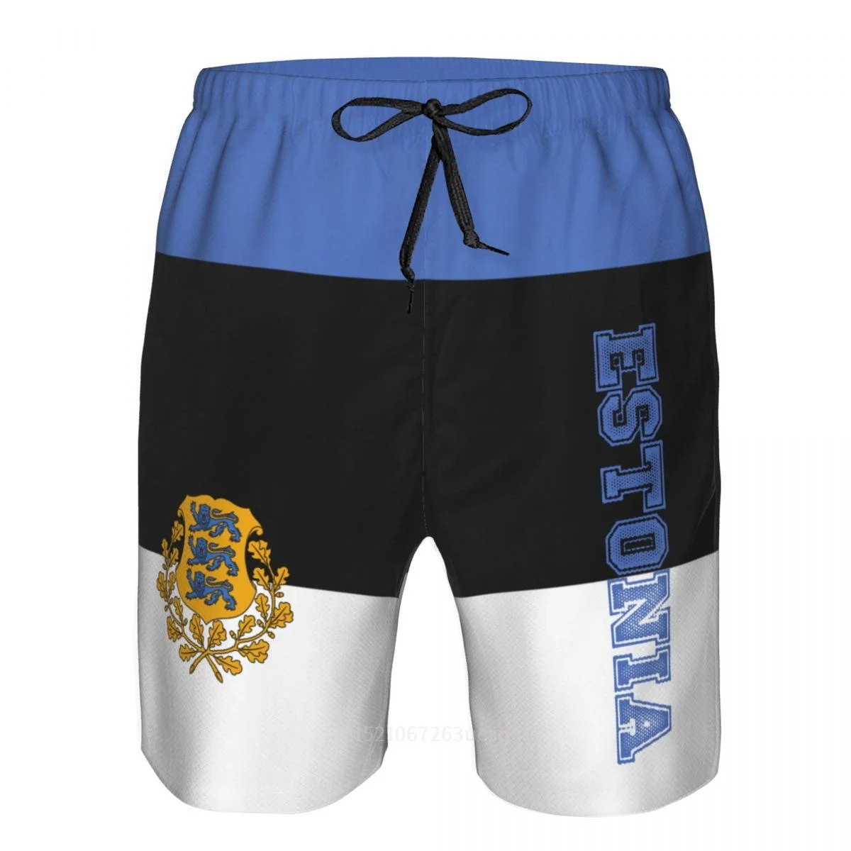 2025 الصيف البوليستر إستونيا علم الدولة ثلاثية الأبعاد مطبوعة الرجال مجلس السراويل جيب الشاطئ تشغيل سراويل صيفية